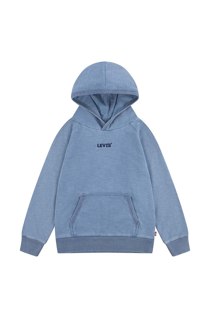 Levně Dětská mikina Levi's LVB HEADLINE INDIGO HOODIE s kapucí, s potiskem