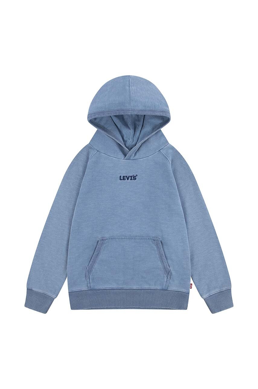 Levně Dětská mikina Levi's LVB HEADLINE INDIGO HOODIE s kapucí, hladká