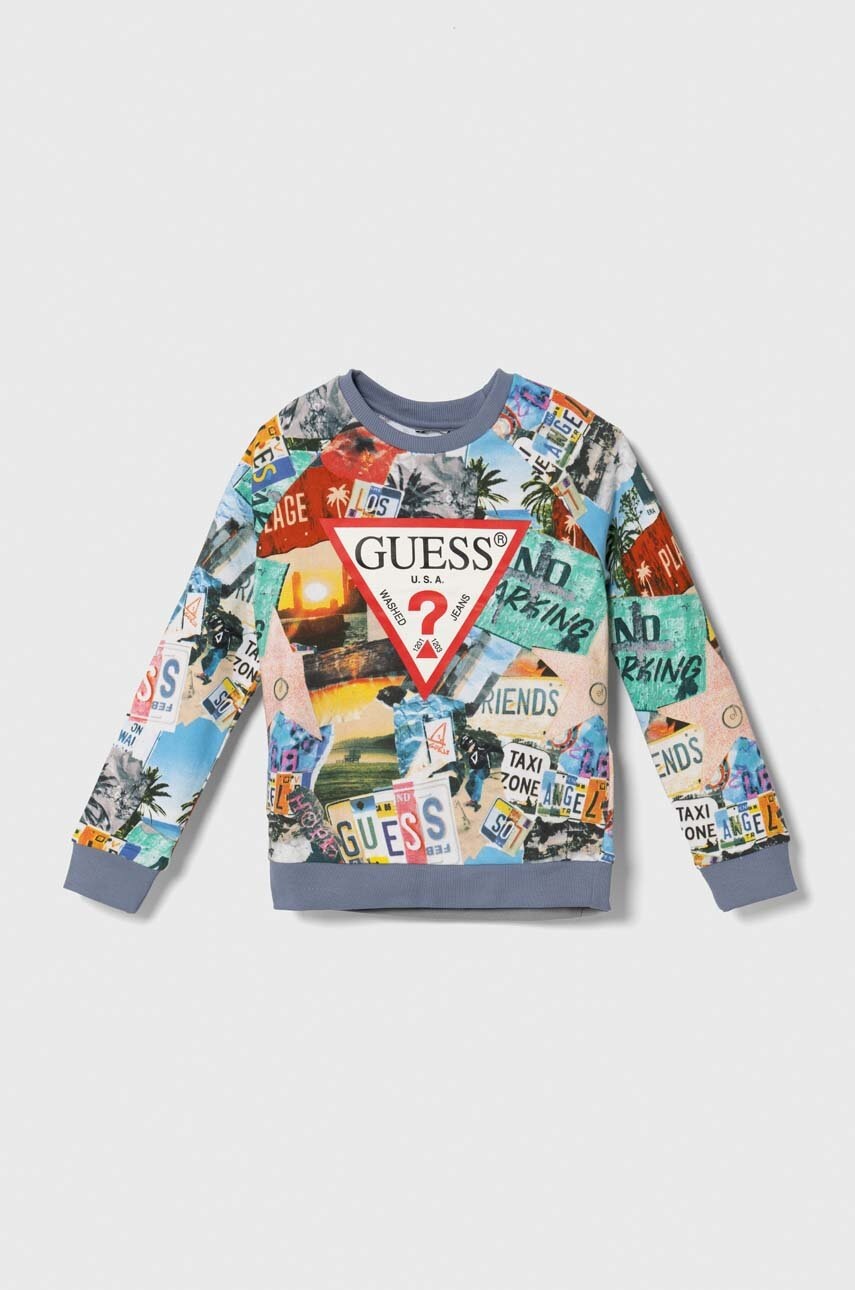 

Детски памучен суичър Guess с десен, Многоцветен