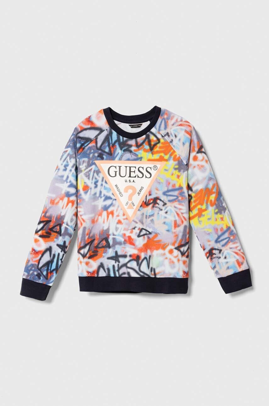 

Детски памучен суичър Guess с десен, Многоцветен