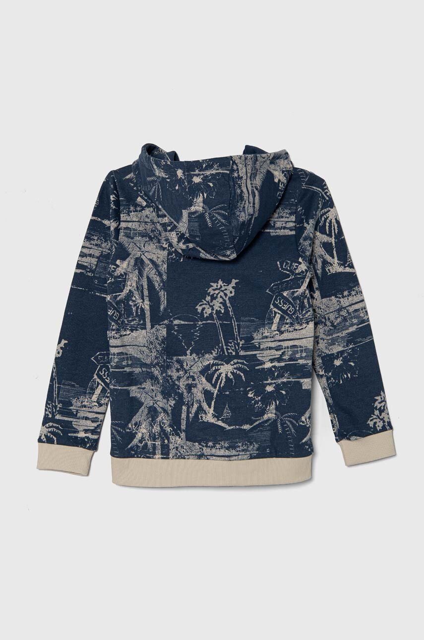 Детская хлопковая кофта Guess с капюшоном узор