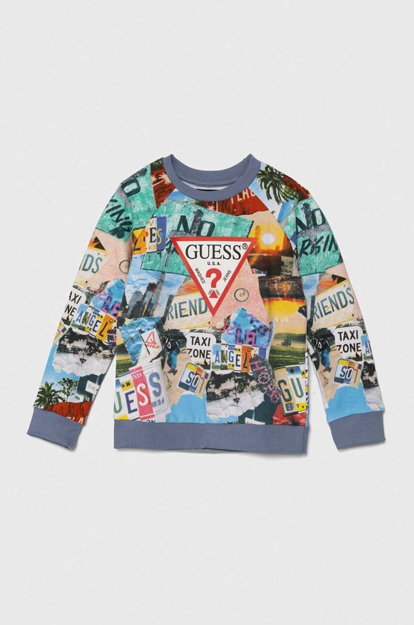 

Детски памучен суичър Guess с десен, Многоцветен
