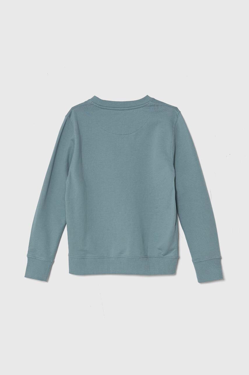 Детская хлопковая кофта Pepe Jeans BIGE цвет бирюзовый с принтом