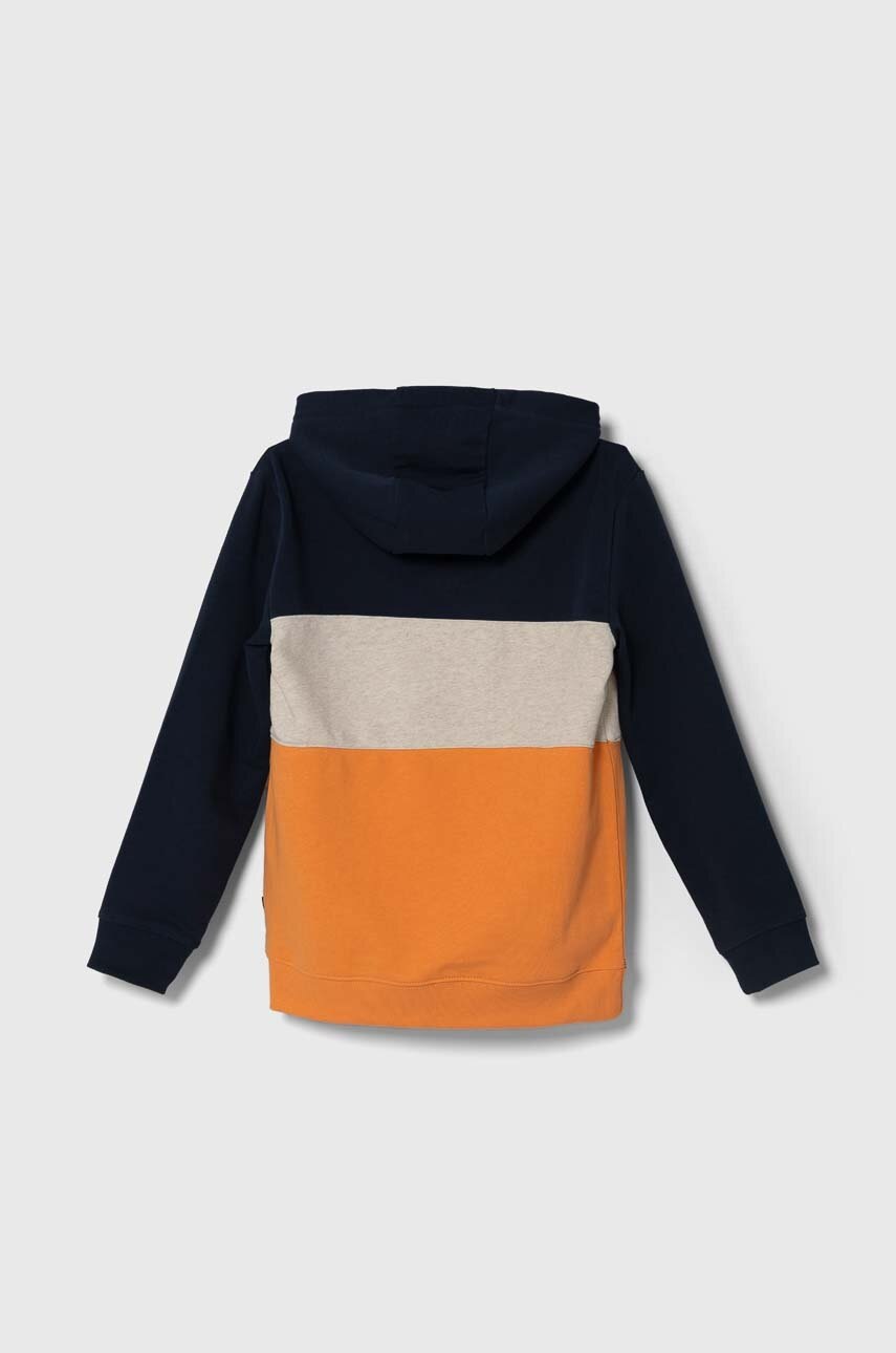 Детская кофта Quiksilver EMBOSSHOODYTH цвет оранжевый с капюшоном с принтом