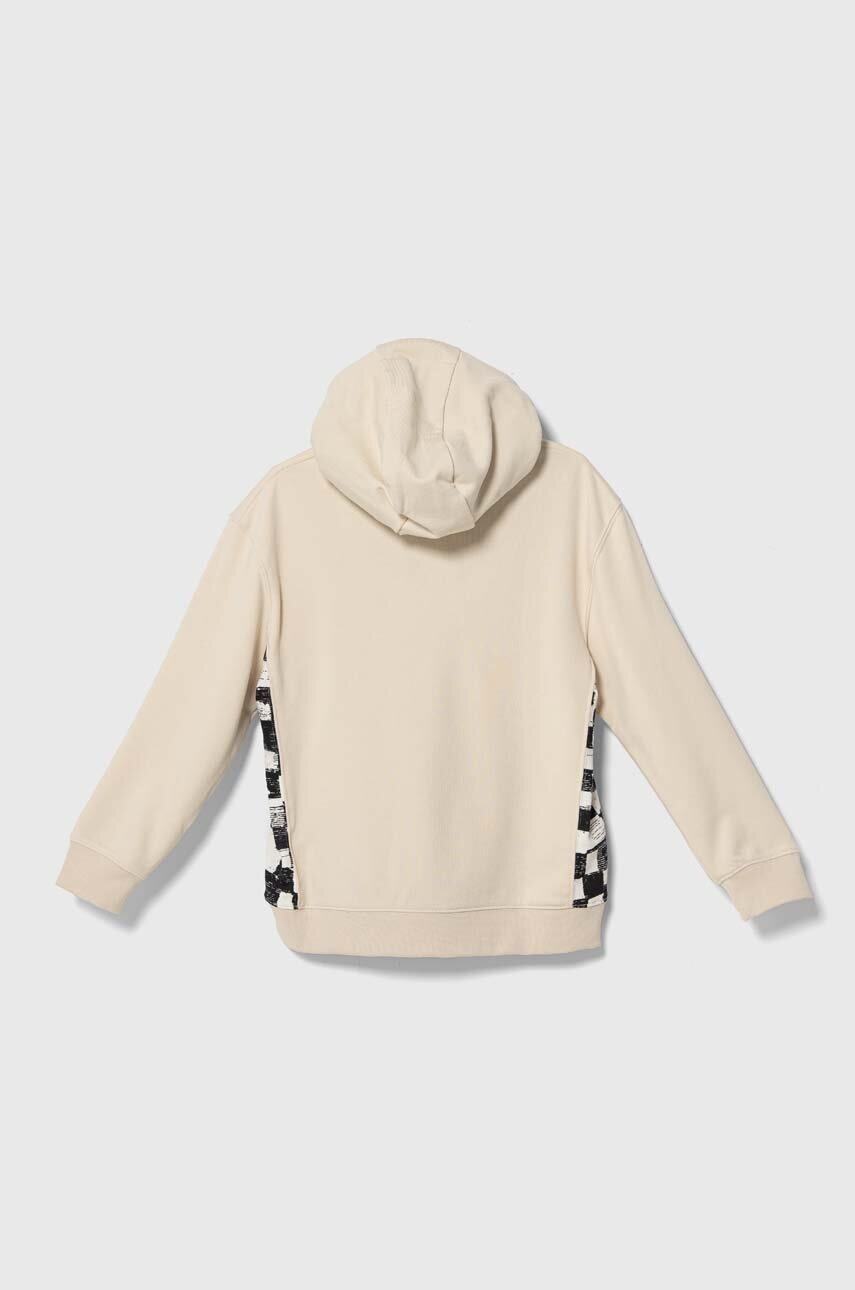 Детская кофта Quiksilver SATURNHOODYTH цвет бежевый с капюшоном с принтом