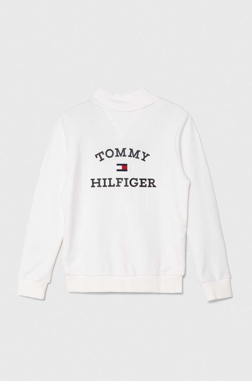 Детская хлопковая кофта Tommy Hilfiger цвет белый с принтом