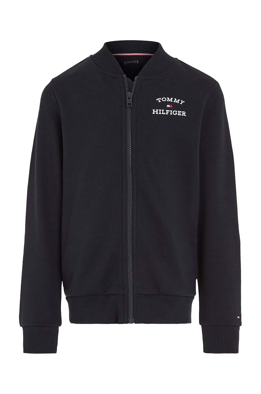 Детская хлопковая кофта Tommy Hilfiger цвет чёрный с принтом