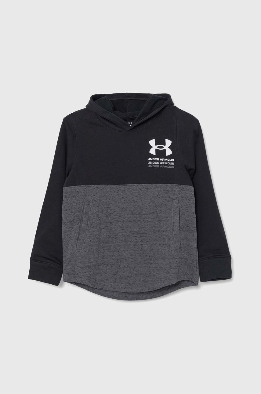 Детская кофта Under Armour Boys Rival Terry цвет чёрный с капюшоном узор Детская кофта Under Armour Boys Rival Terry цвет чёрный с капюшоном узор