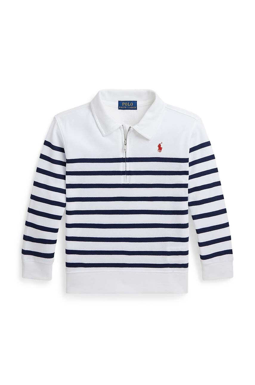 

Детски памучен суичър Polo Ralph Lauren в бяло с десен 322942104001, Бял