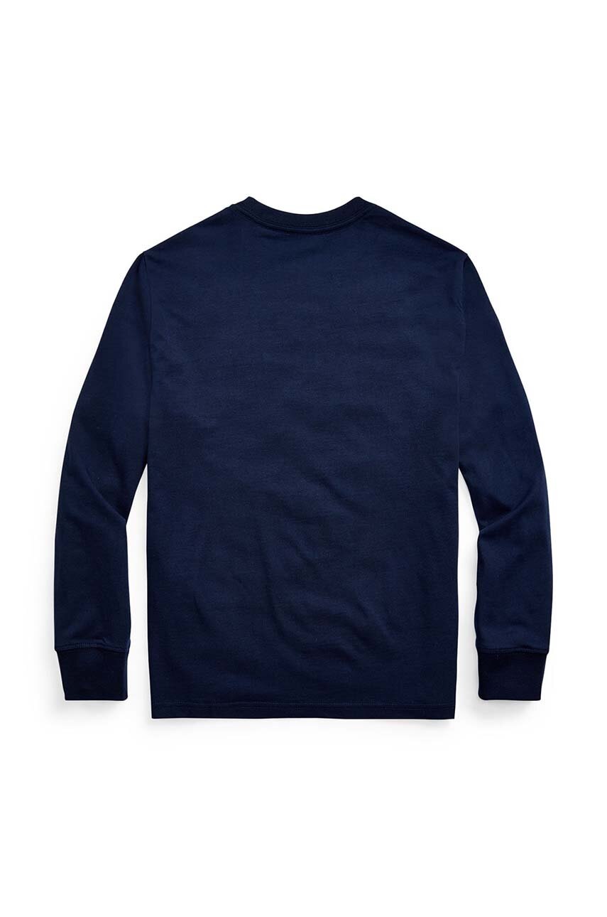 Детская хлопковая кофта Polo Ralph Lauren цвет синий однотонная 323843804002