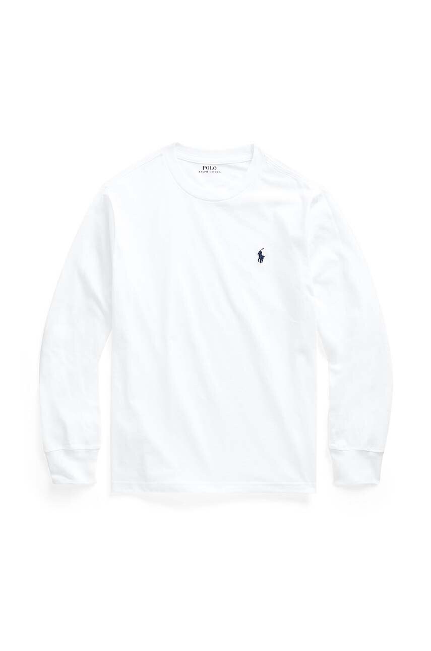 Levně Dětská bavlněná mikina Polo Ralph Lauren bílá barva, hladká, 323843804004