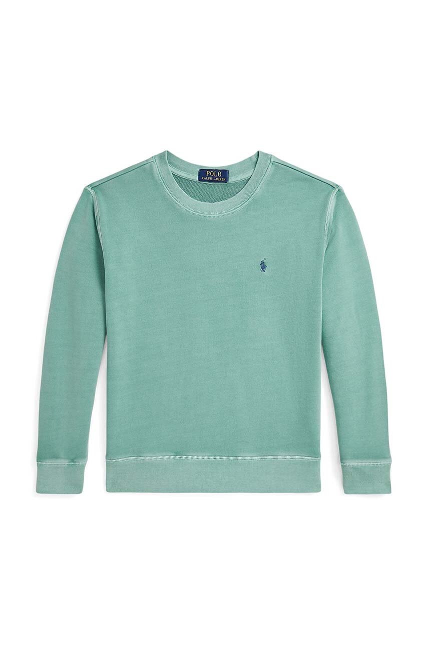 

Детски памучен суичър Polo Ralph Lauren в зелено с изчистен дизайн 323942099002, Зелен