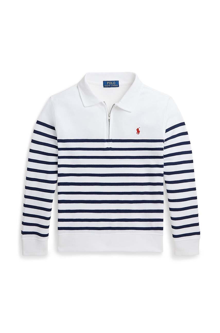 

Детски памучен суичър Polo Ralph Lauren в бяло с десен 323942104001, Бял