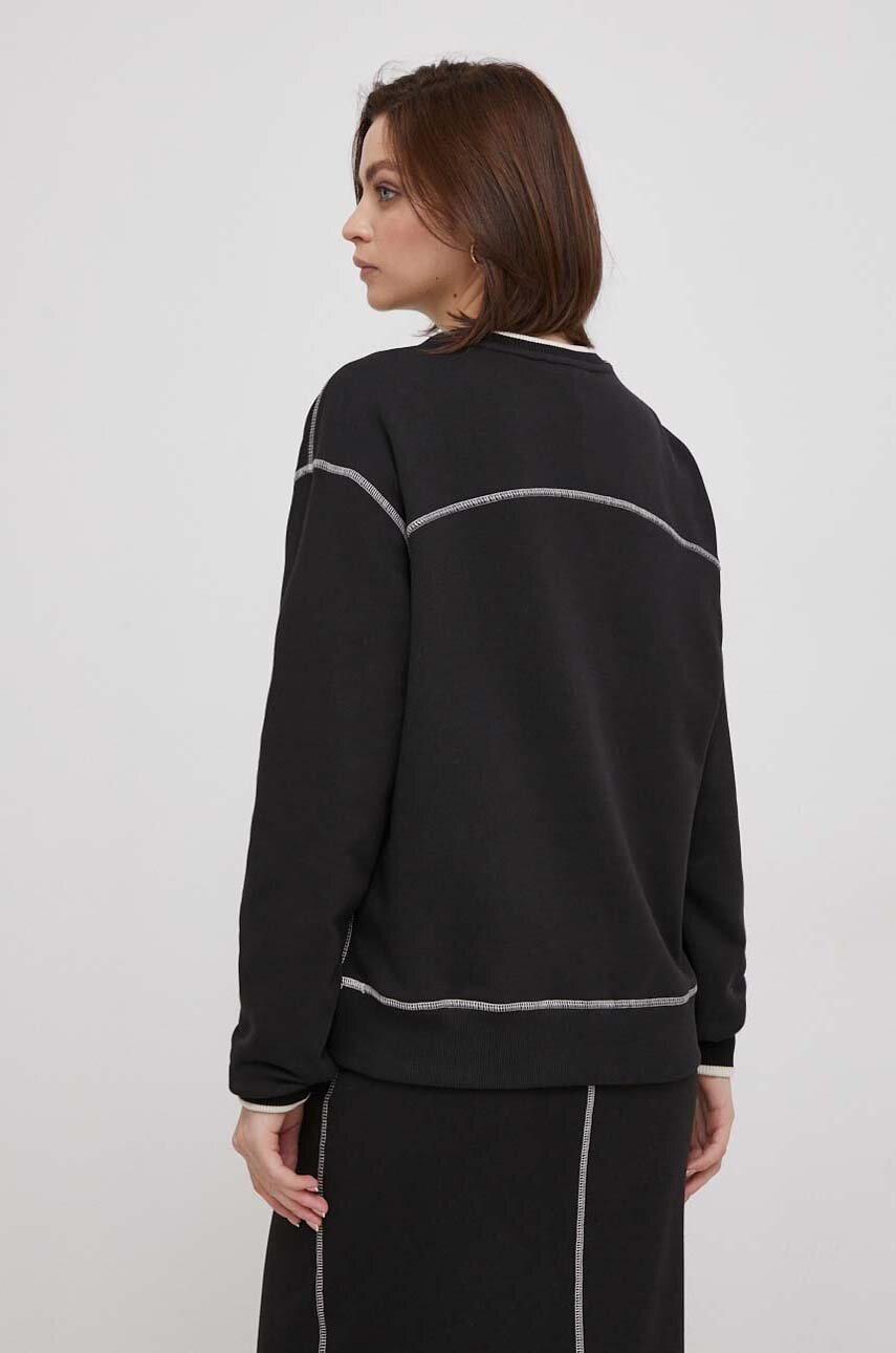 Βαμβακερή μπλούζα Tommy Hilfiger γυναικεία, χρώμα: μαύρο φωτογραφία