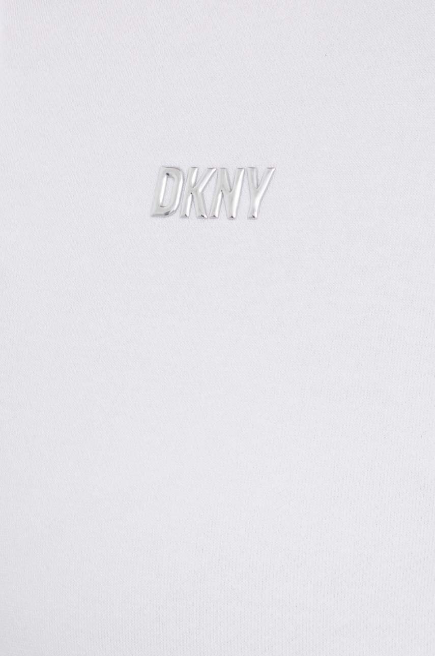 Кофта Dkny жіноча колір білий з капюшоном з аплікацією 