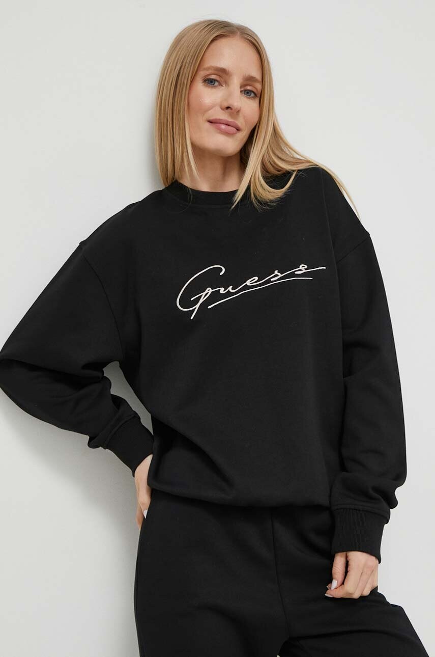 

Кофта Guess женская цвет чёрный с аппликацией