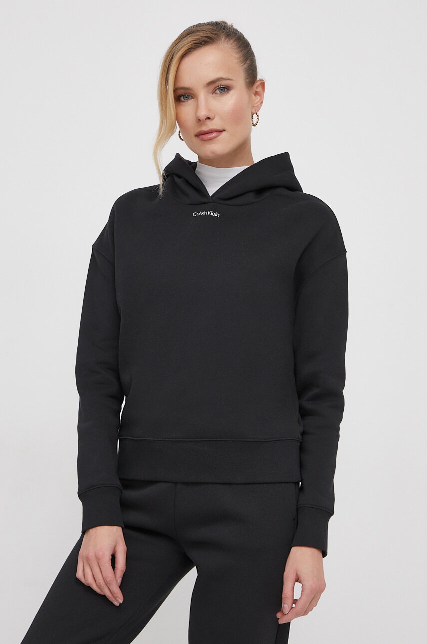 

Суичър Calvin Klein в черно с качулка изчистен дизайн K20K206960, Черен