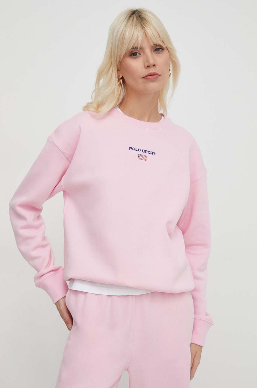 

Суичър Polo Ralph Lauren в розово с апликация, Розов