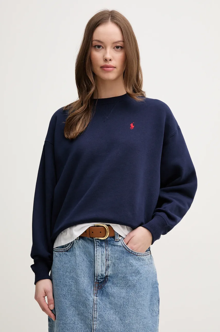 Levně Mikina Polo Ralph Lauren dámská, tmavomodrá barva, s aplikací, 211936820