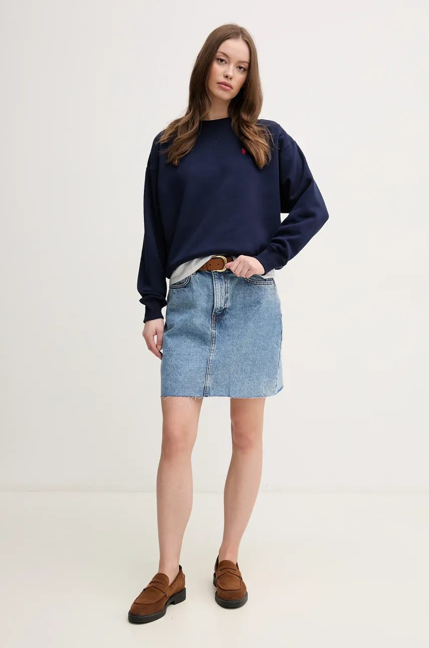 Кофта Polo Ralph Lauren женская цвет синий с аппликацией 211936820 Кофта Polo Ralph Lauren женская цвет синий с аппликацией 211936820
