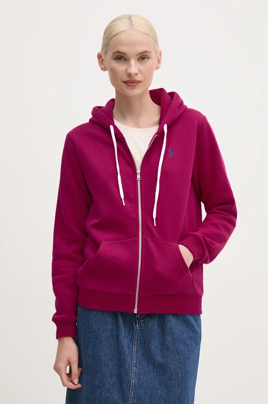 

Суичър Polo Ralph Lauren в розово с качулка с изчистен дизайн, Розов