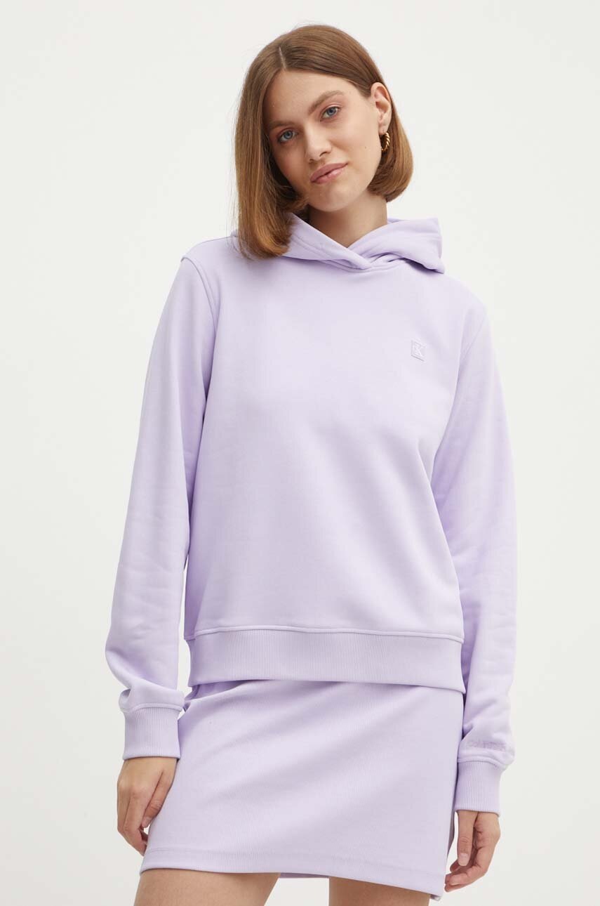

Суичър Calvin Klein Jeans в черно с качулка с апликация J20J223227, Виолетов