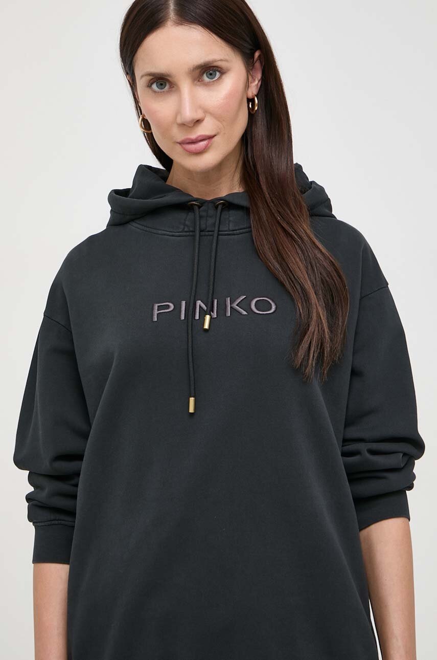 

Памучен суичър Pinko в черно с качулка апликация 101685.A1N7, Черен