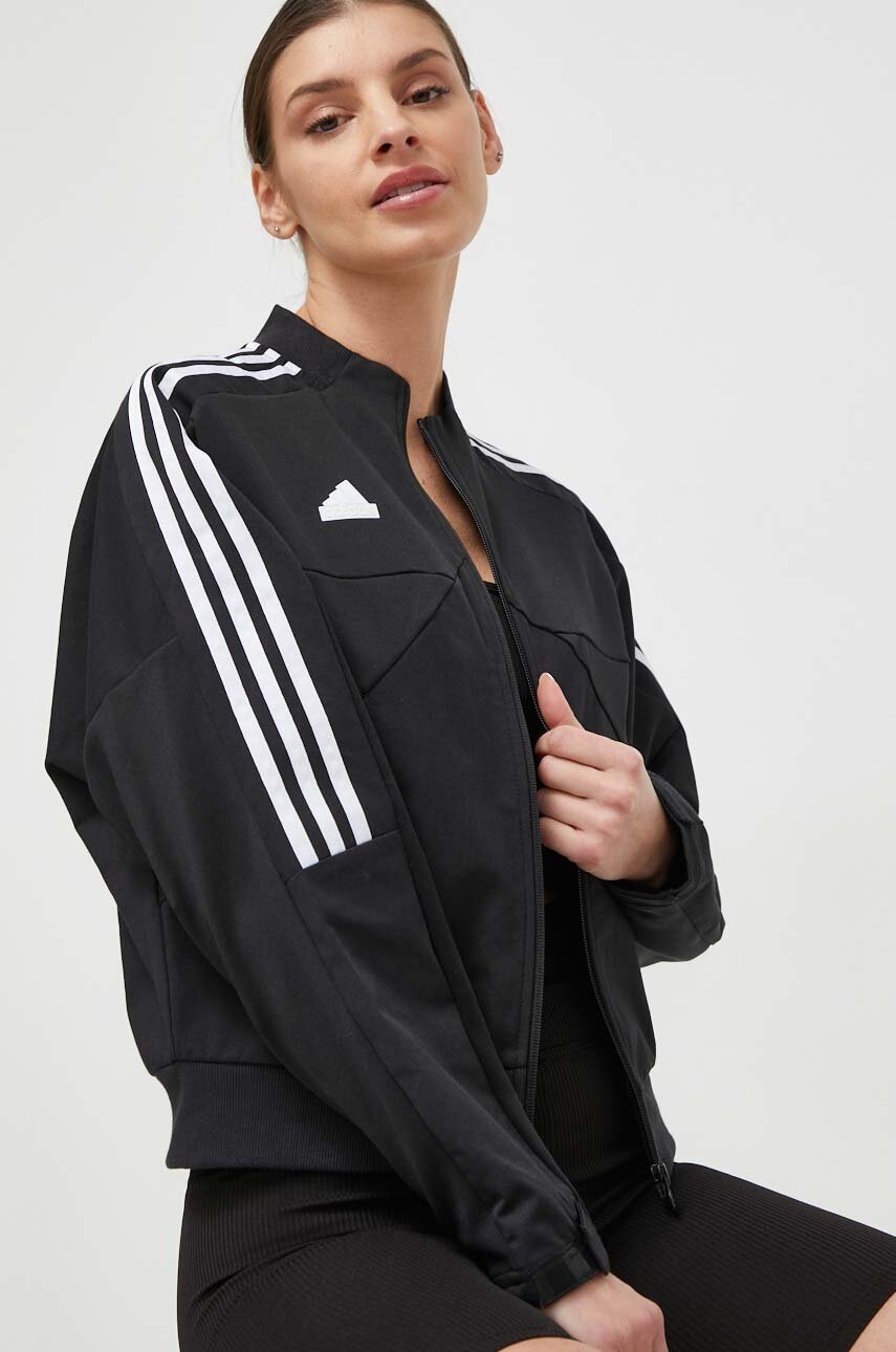 adidas bluza TIRO femei, culoarea negru, de tranzitie