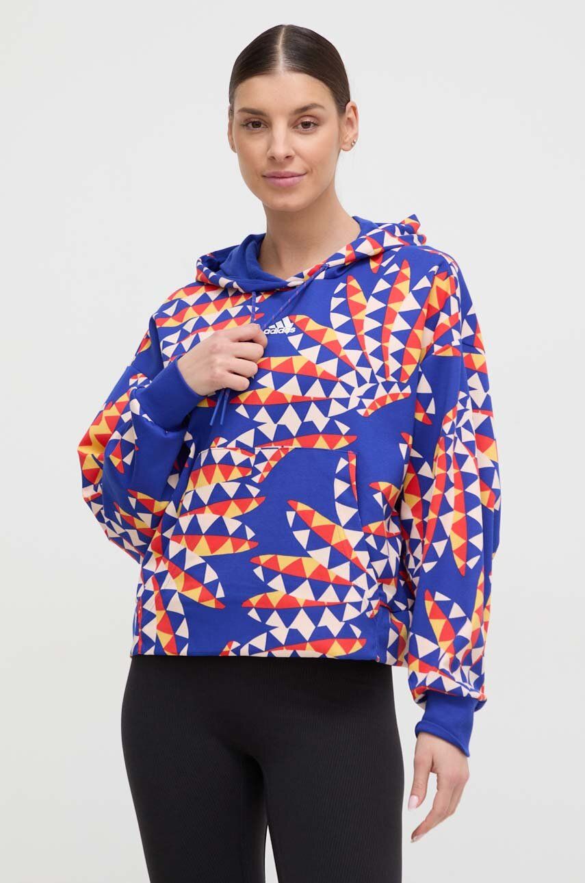 adidas bluză FARM femei, cu glugă, cu model IQ4490