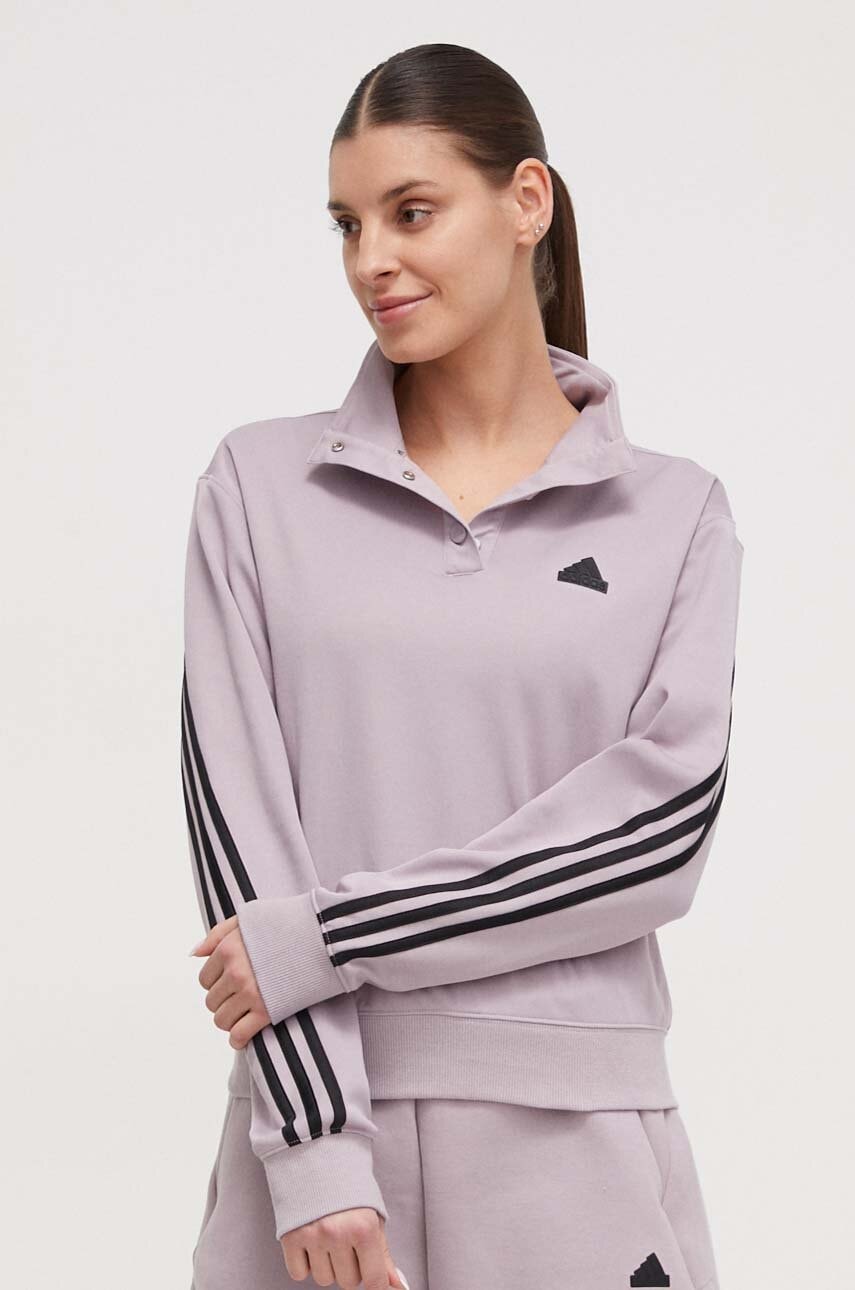 adidas bluza femei, culoarea violet, cu imprimeu