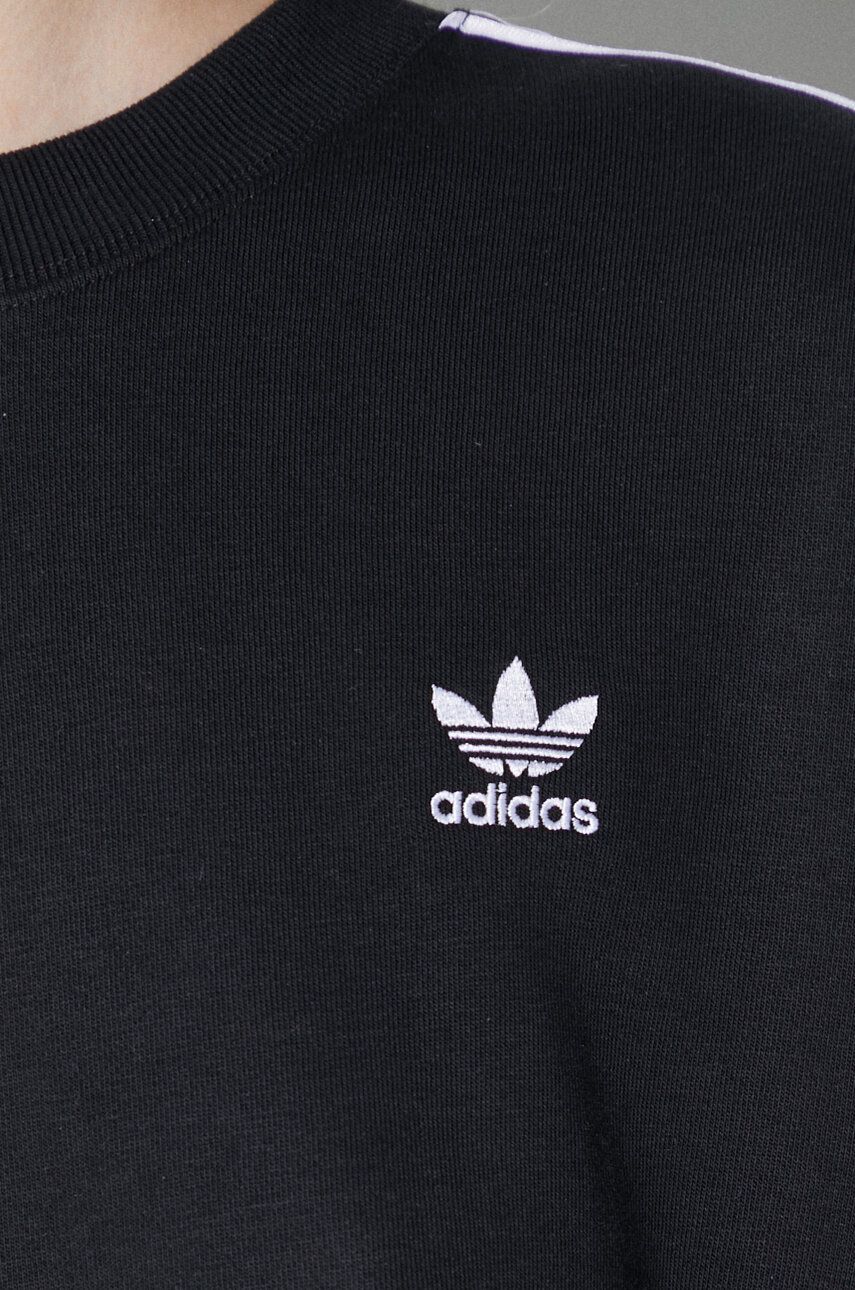 Dukserica adidas Originals 3-Stripes Oversized Crew za žene, boja: crna, s aplikacijom