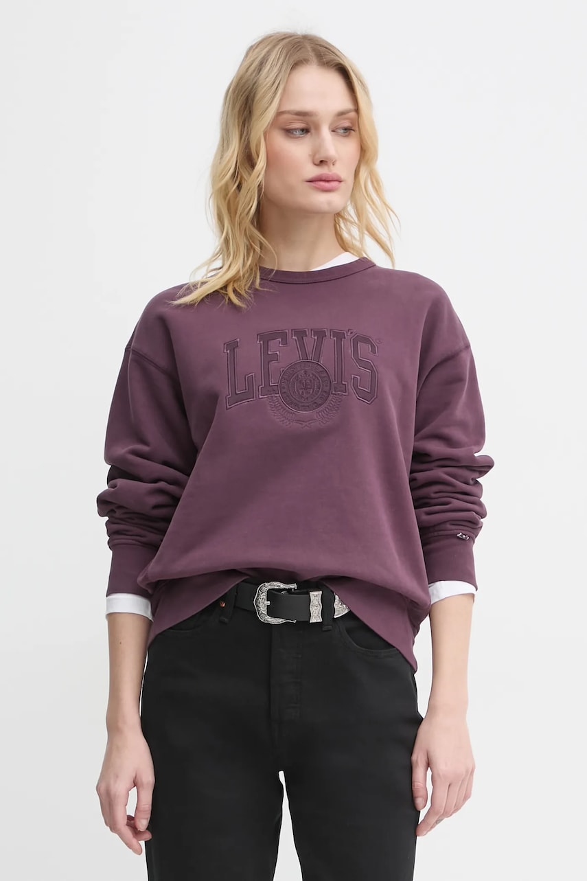 Levi's bluza femei, culoarea gri, cu imprimeu Levi's bluza femei, culoarea gri, cu imprimeu