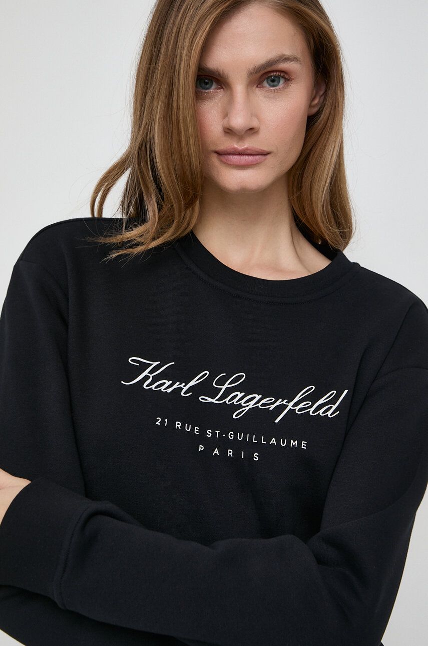 Levně Mikina Karl Lagerfeld dámská, černá barva, s potiskem