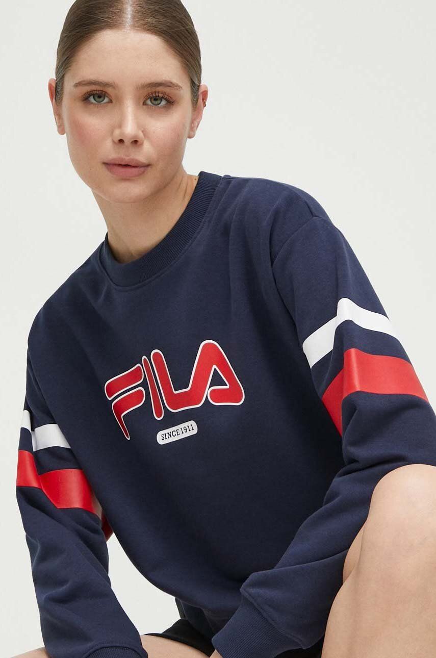 Fila bluza femei, culoarea albastru marin, cu imprimeu