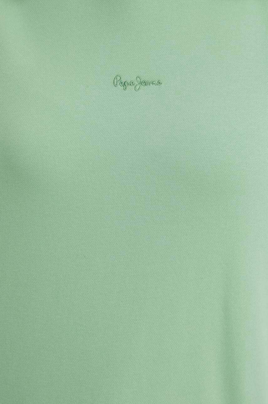 Кофта Pepe Jeans Lynette HOODIE жіноча колір зелений з капюшоном однотонна PL581439 