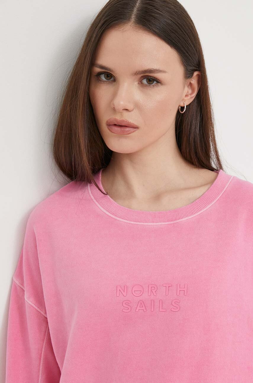 Βαμβακερή μπλούζα North Sails γυναικεία, χρώμα: ροζ, 091900 φωτογραφία