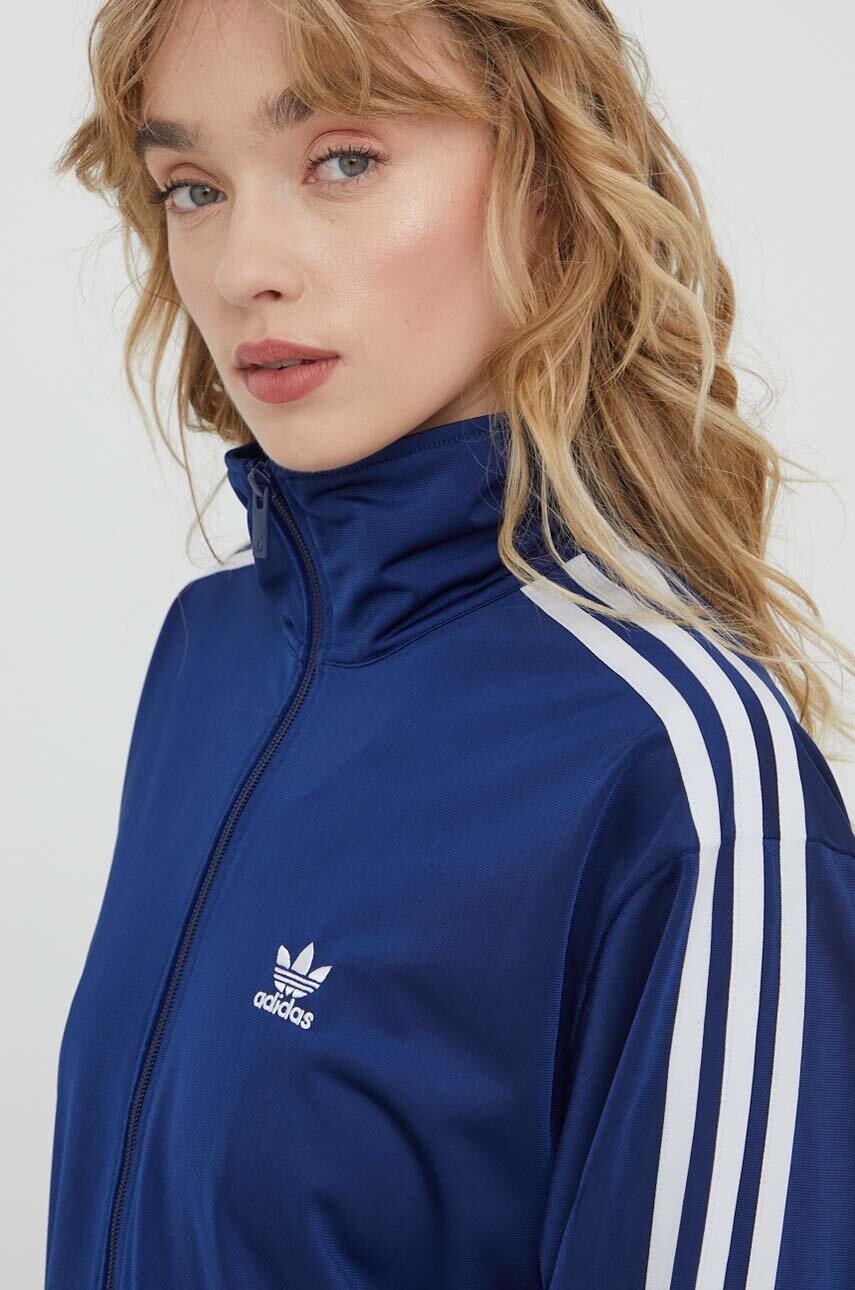 adidas Originals bluza femei, culoarea albastru marin, cu imprimeu