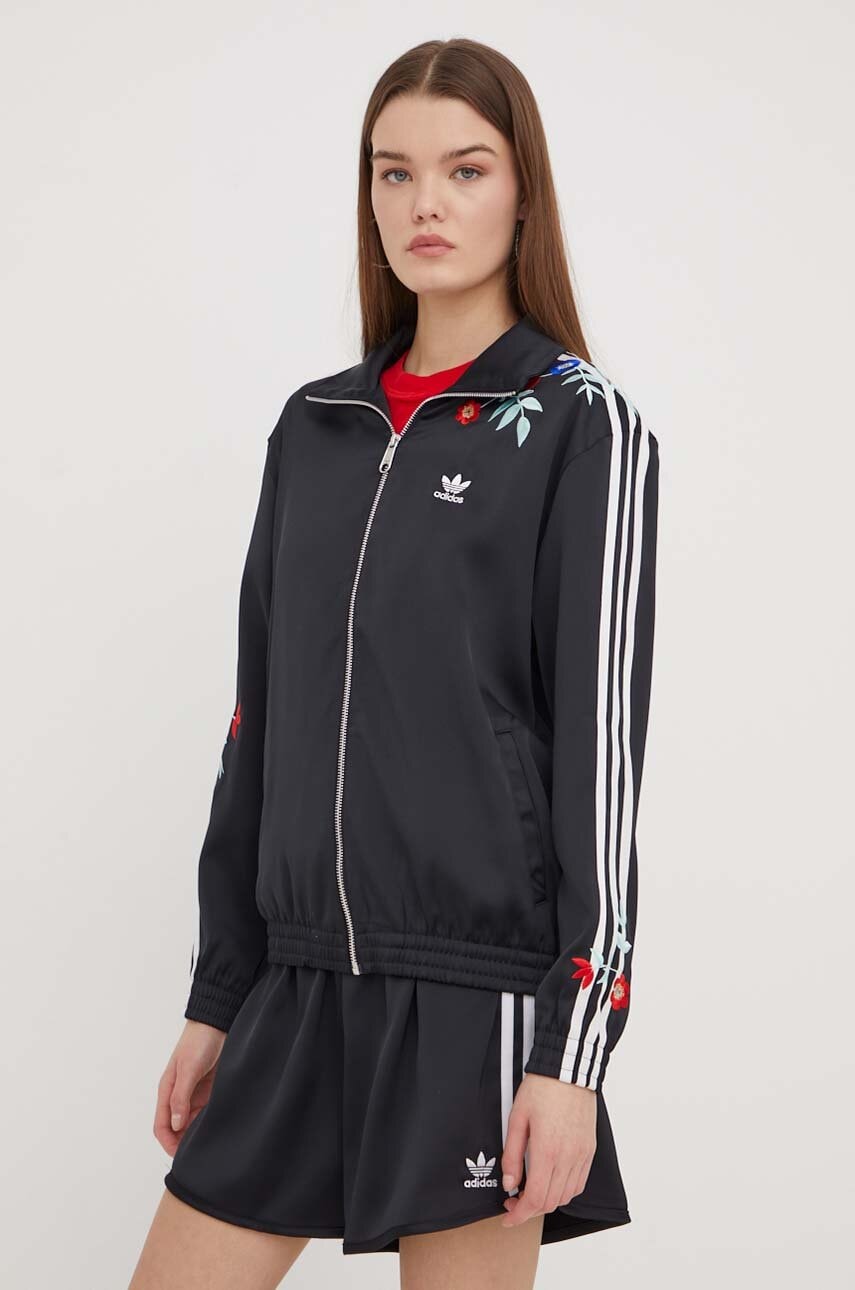 adidas Originals bluză femei, culoarea negru, cu imprimeu IT5376