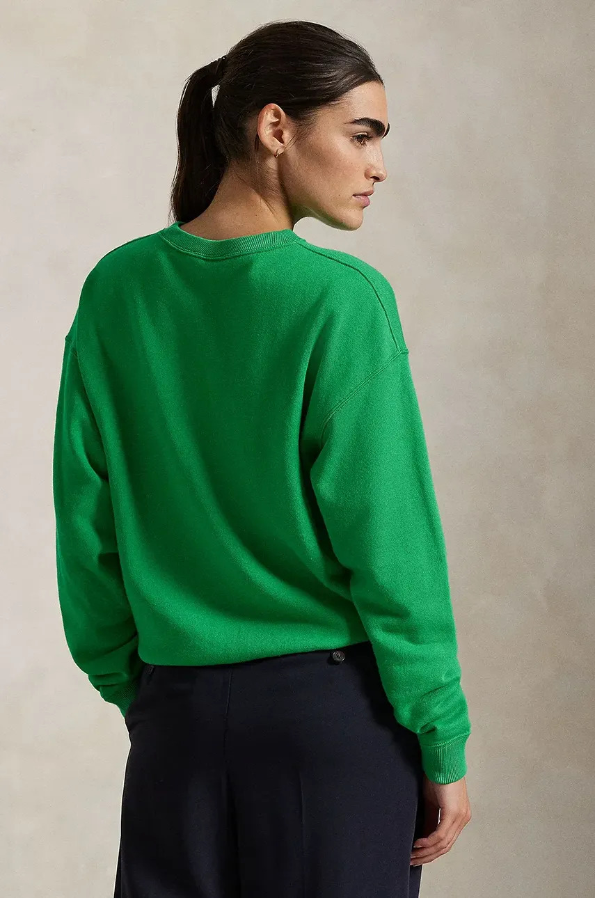 Хлопковая кофта Polo Ralph Lauren женская цвет зелёный однотонная 211935582 Хлопковая кофта Polo Ralph Lauren женская цвет зелёный однотонная 211935582