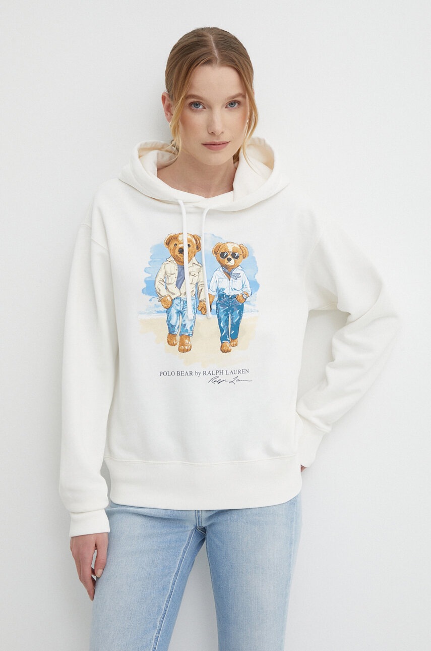 

Суичър Polo Ralph Lauren в бежово с качулка десен 211936699, Бежов