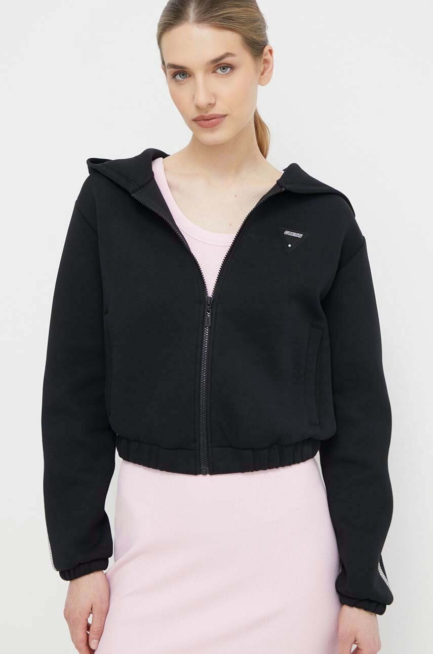 

Суичър Guess KIARA в черно с качулка апликация V4GQ15 FL04P, Черен