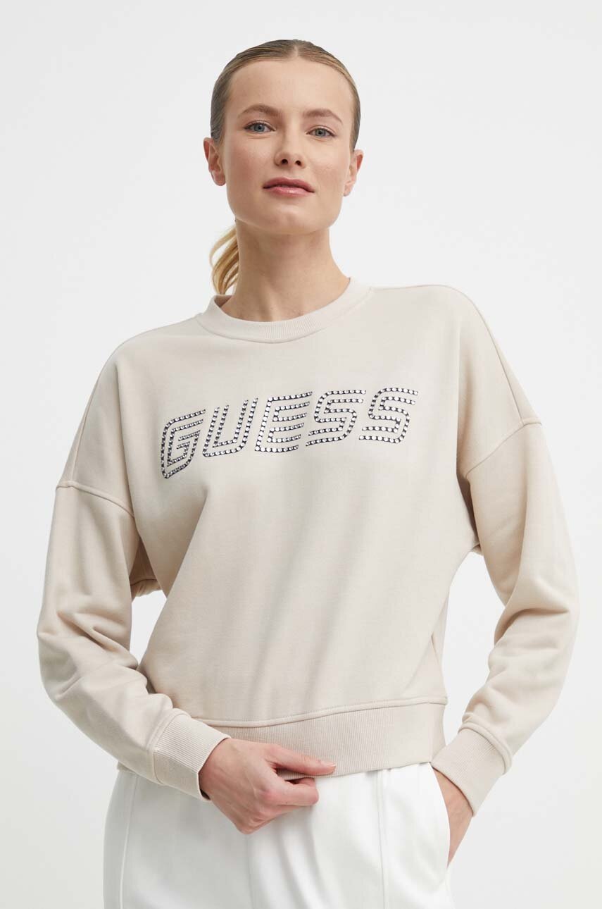 

Суичър Guess SKYLAR в бежово с апликация V4GQ07 K8802, Бежов