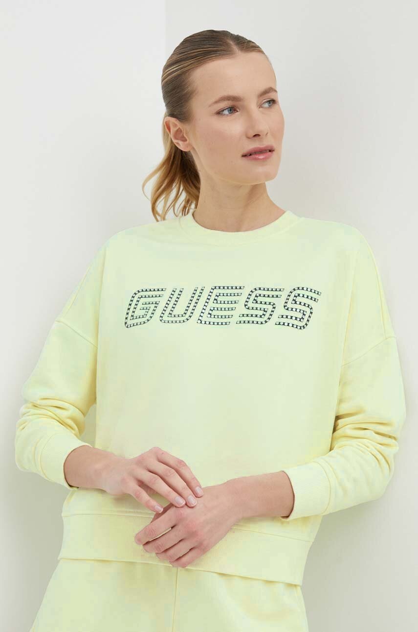 

Суичър Guess SKYLAR в зелено с апликация V4GQ07 K8802, Зелен