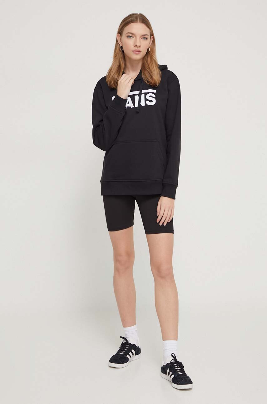 Μπλούζα Vans χρώμα: μαύρο, με κουκούλα φωτογραφία