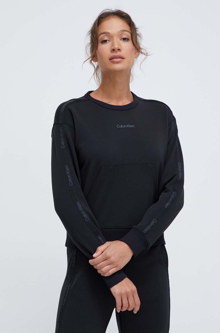 

Спортен суичър Calvin Klein Performance в черно с изчистен дизайн, Черен