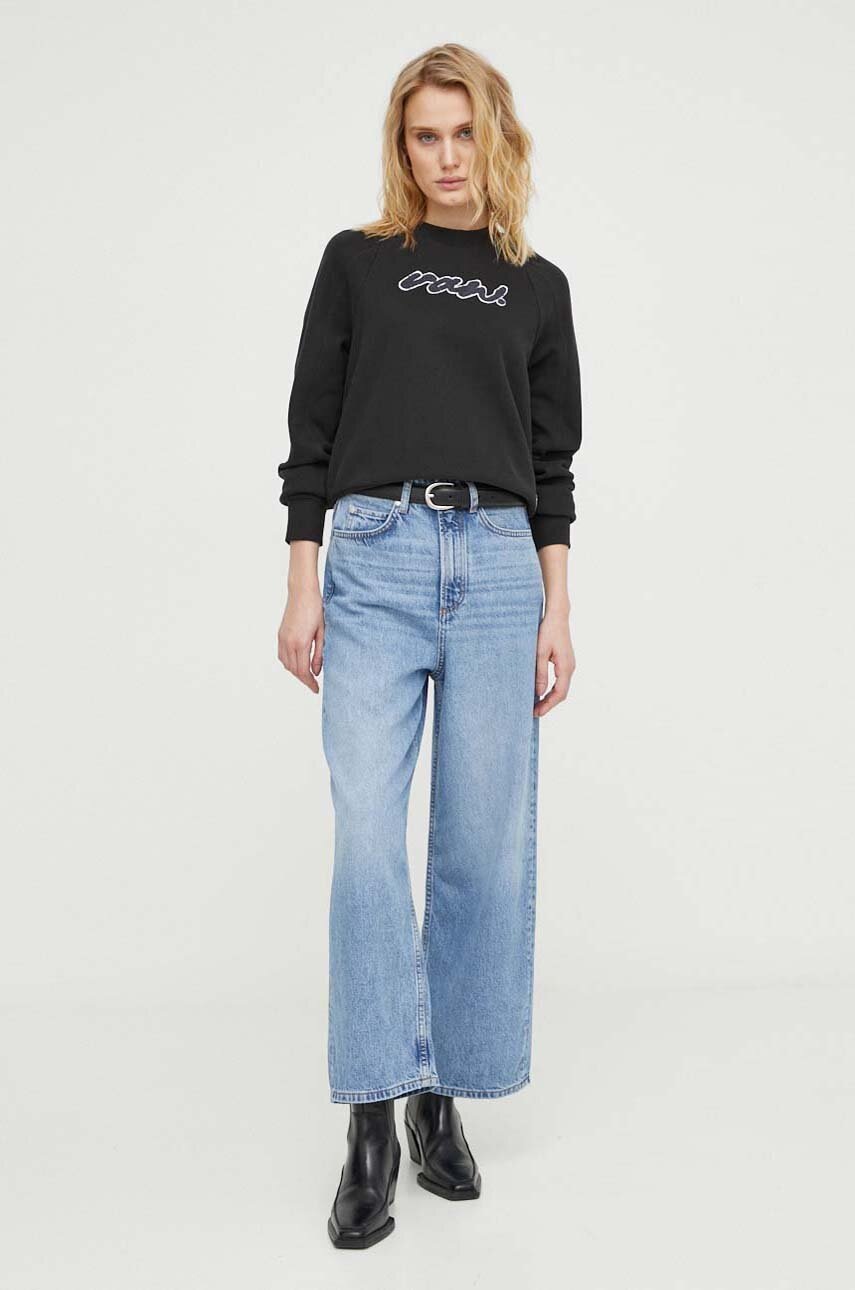 Βαμβακερή μπλούζα G-Star γυναικεία, χρώμα: μαύρο φωτογραφία