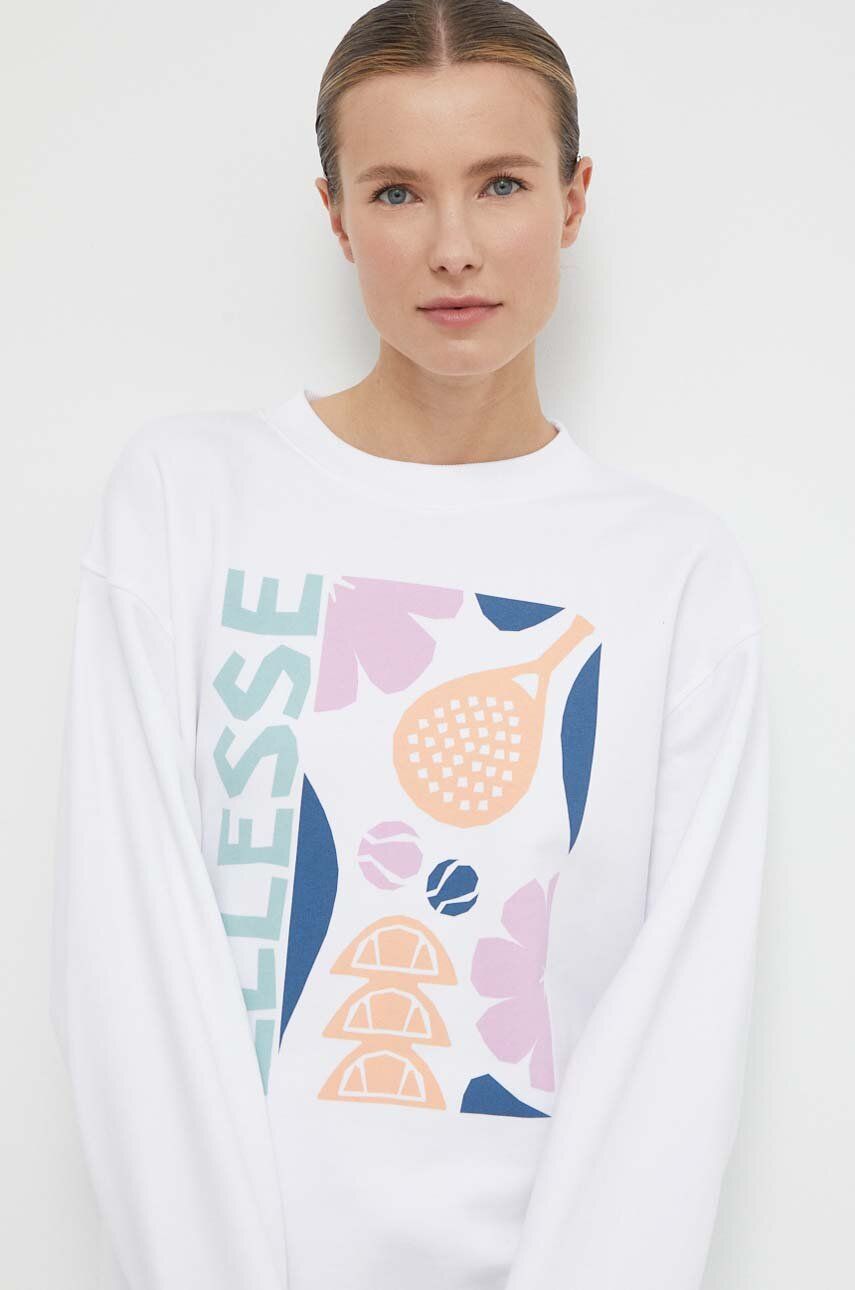 Ellesse bluza Rosiello Sweatshirt femei, culoarea alb, cu imprimeu, SGV20247