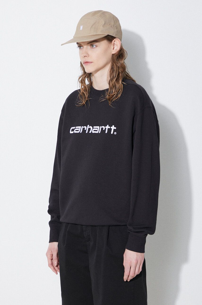 Dukserica Carhartt WIP Carhartt Sweat za žene, boja: crna, s aplikacijom, I033647.0D2XX