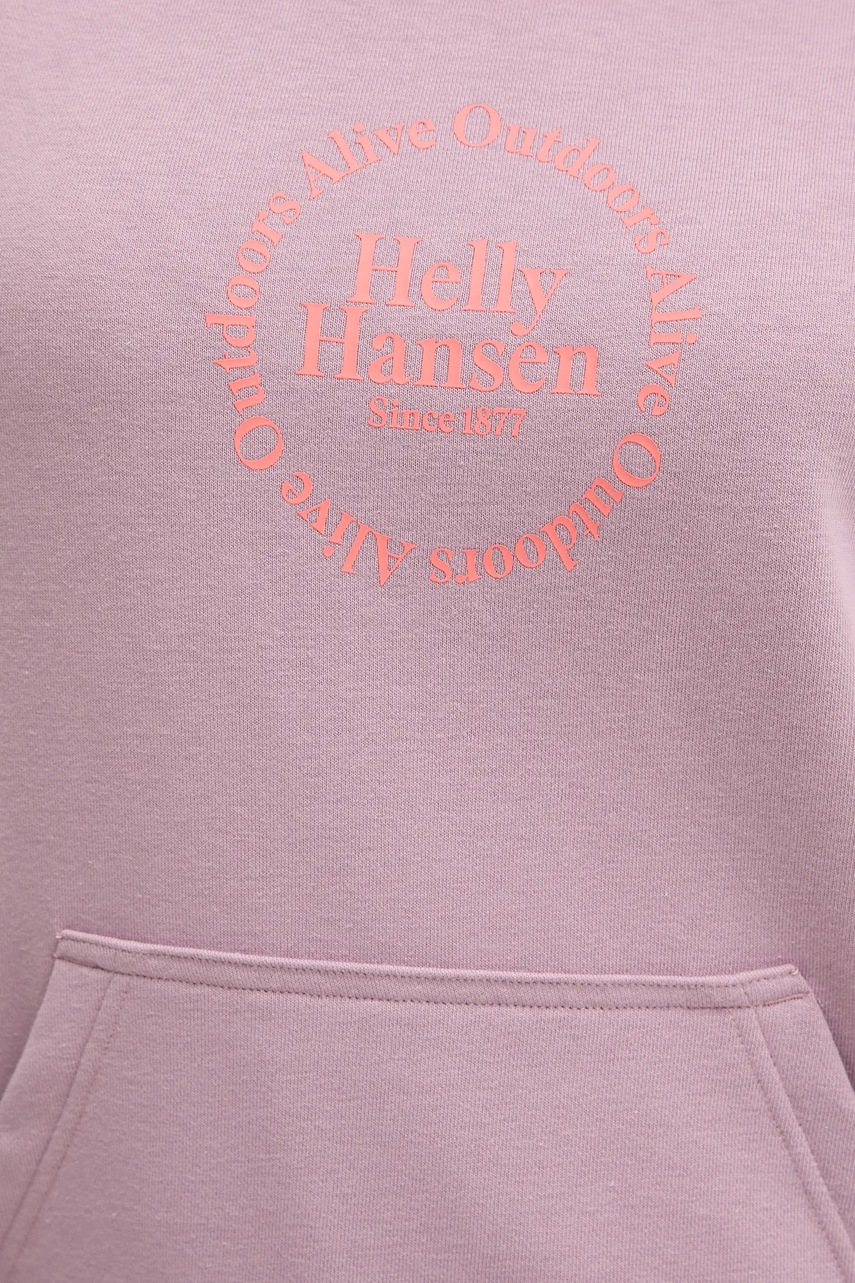 Кофта Helly Hansen жіноча колір рожевий з капюшоном з аплікацією 54239 
