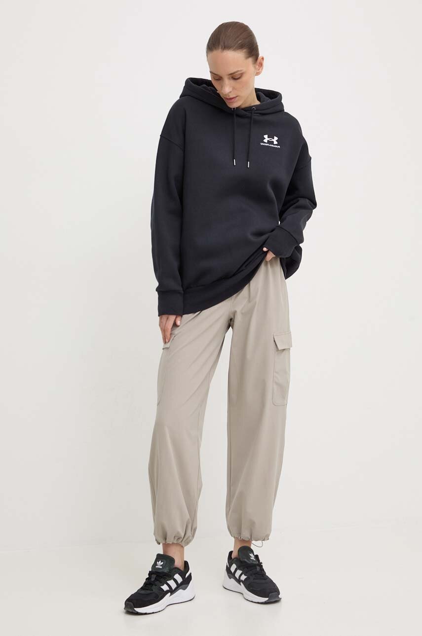 Μπλούζα Under Armour χρώμα: μαύρο, με κουκούλα φωτογραφία
